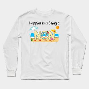 Happiness Is Being A Nan Summer Beach Happy Mother's Long Sleeve T-Shirt